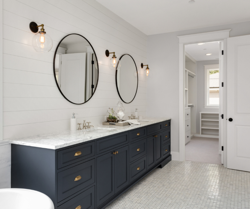 Image of bathroom with a modern, minimalist interior design